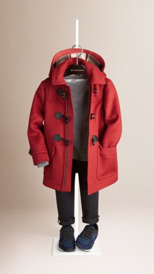 wool duffle coat with detachable hood