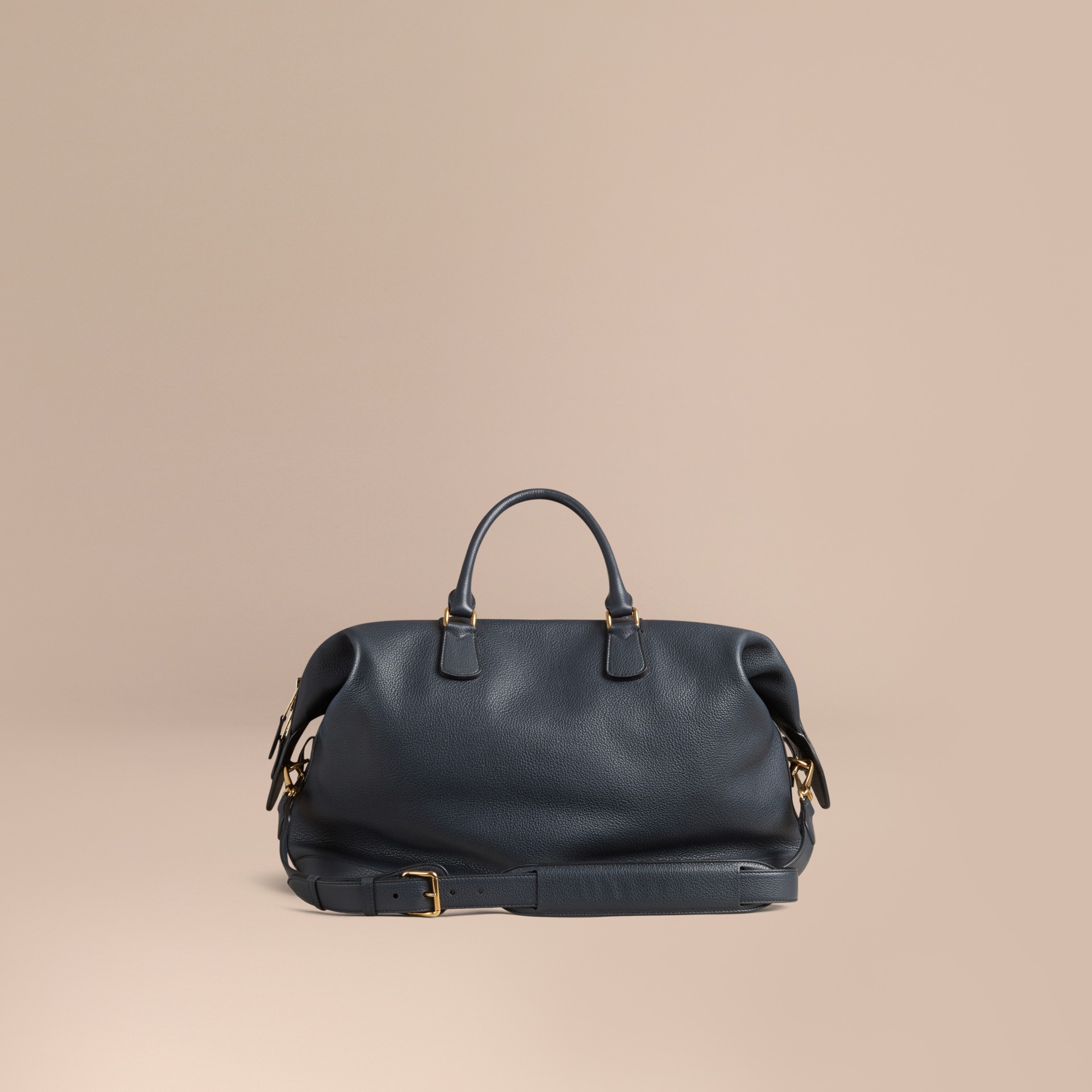 Grainy Leather Holdall Dark Pewter Blue | Burberry