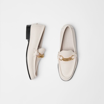The Leather Link Loafer in Ash White 