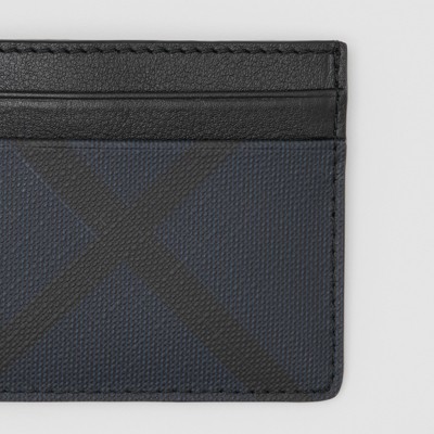London Check and Leather Card Case in 