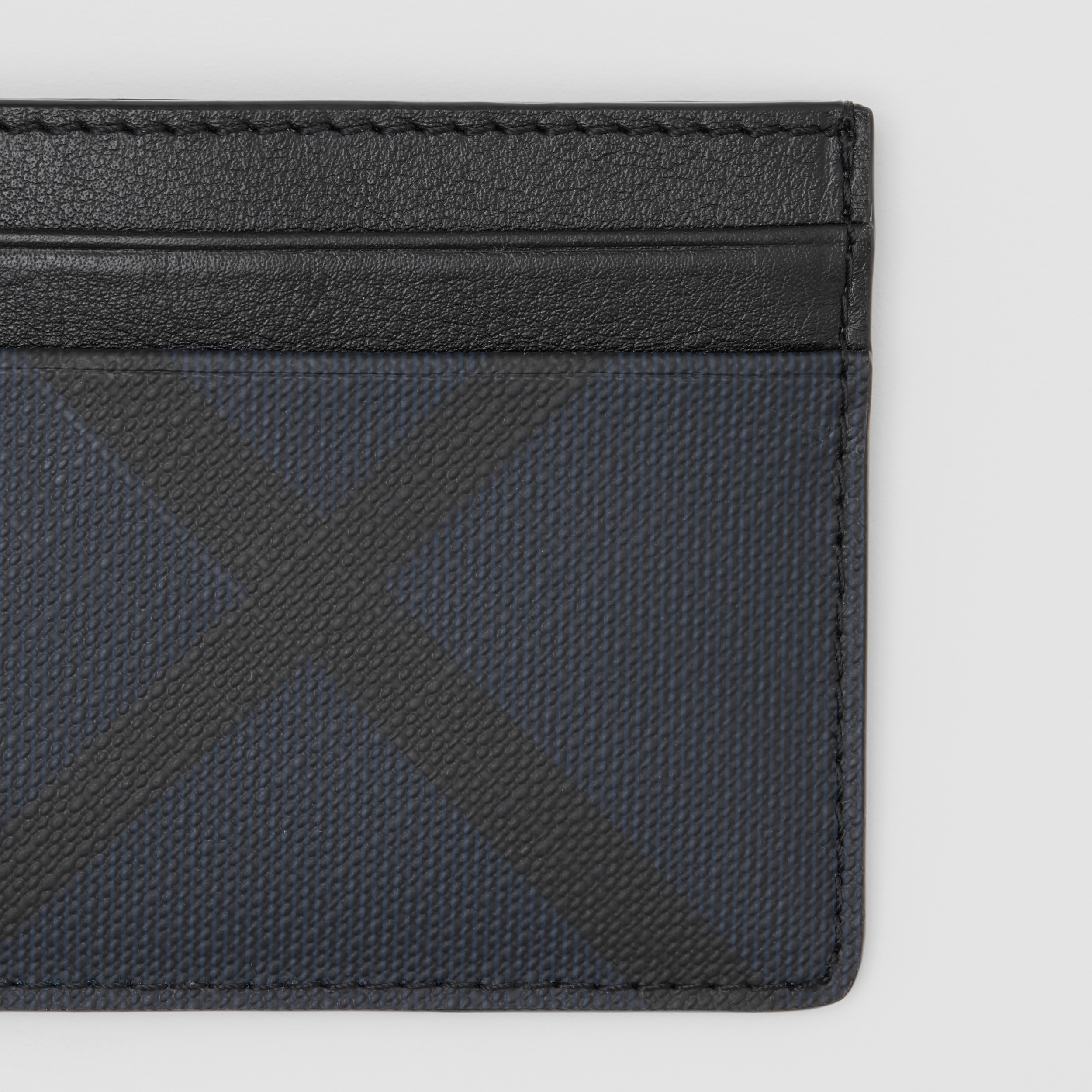 underviser køleskab spor London Check and Leather Card Case in Navy - Men | Burberry Hong Kong  S.A.R., China
