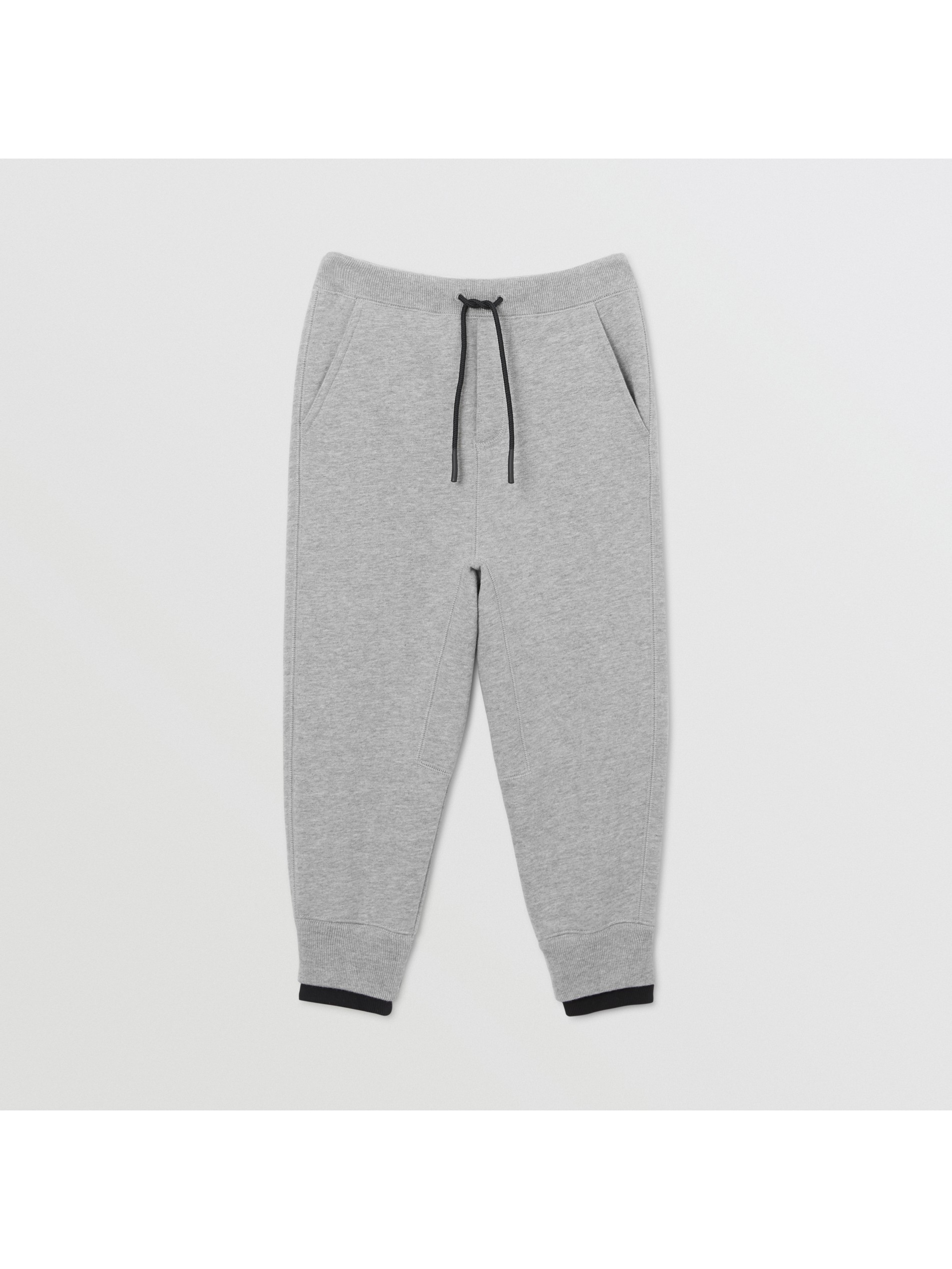 麻灰色 徽标装饰平织运动裤 产品图片01