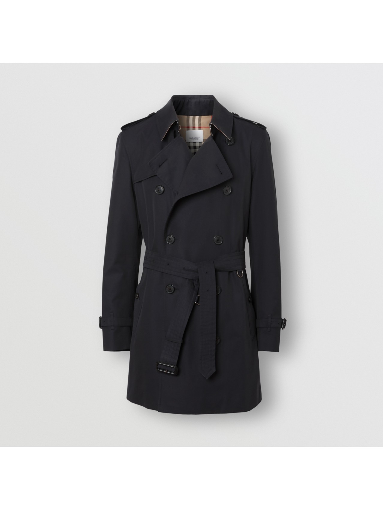 The Short Wimbledon Trench Coat in MIDNIGHT NAVY Men Cotton Gabardine Burberry Official