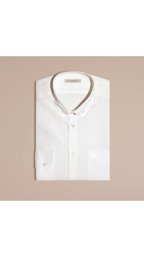 white button down linen shirt