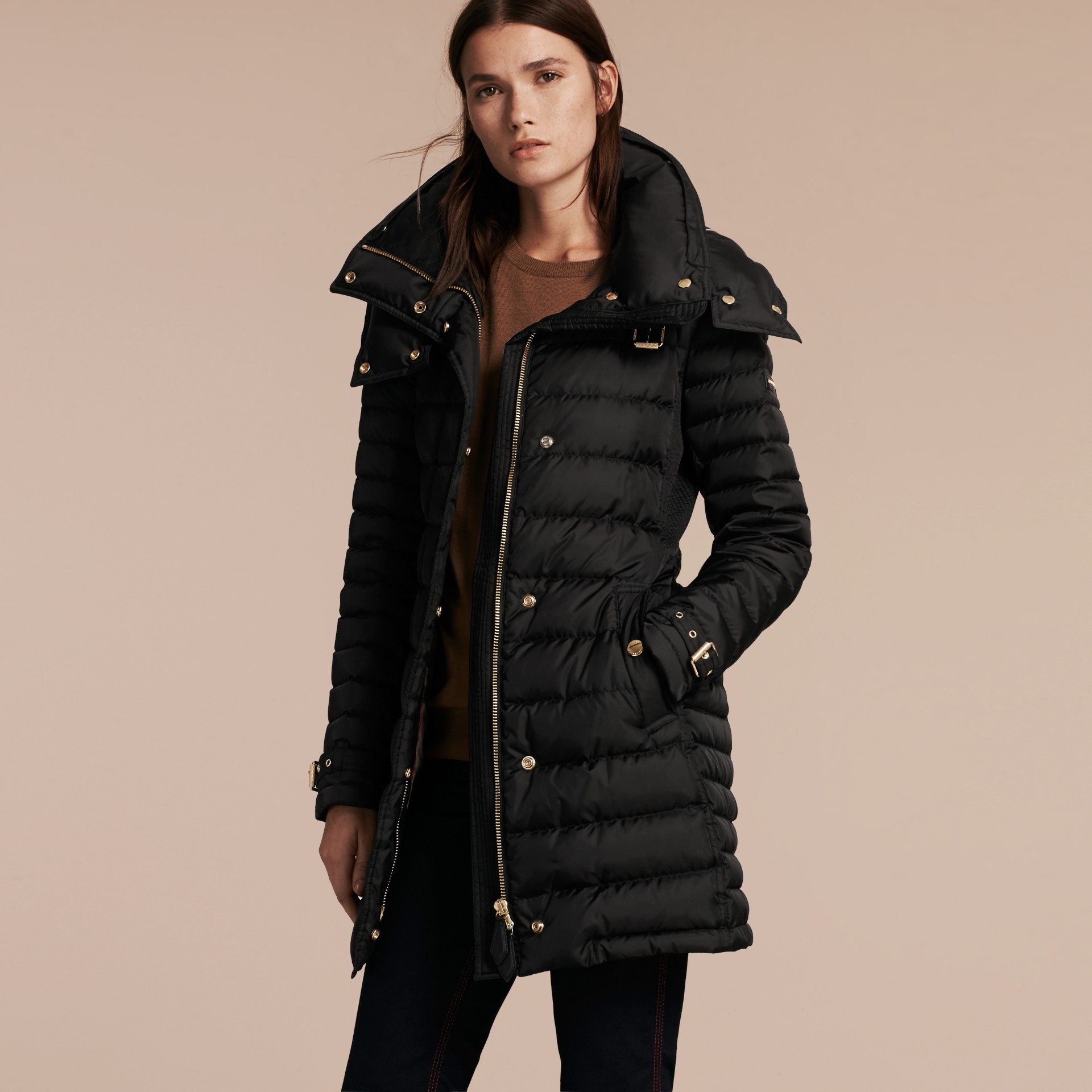 Down-filled Puffer Coat with Packaway Hood in Black - Women | Burberry ...