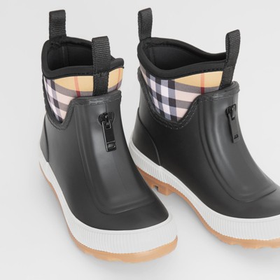 Neoprene and Rubber Rain Boots in Black 