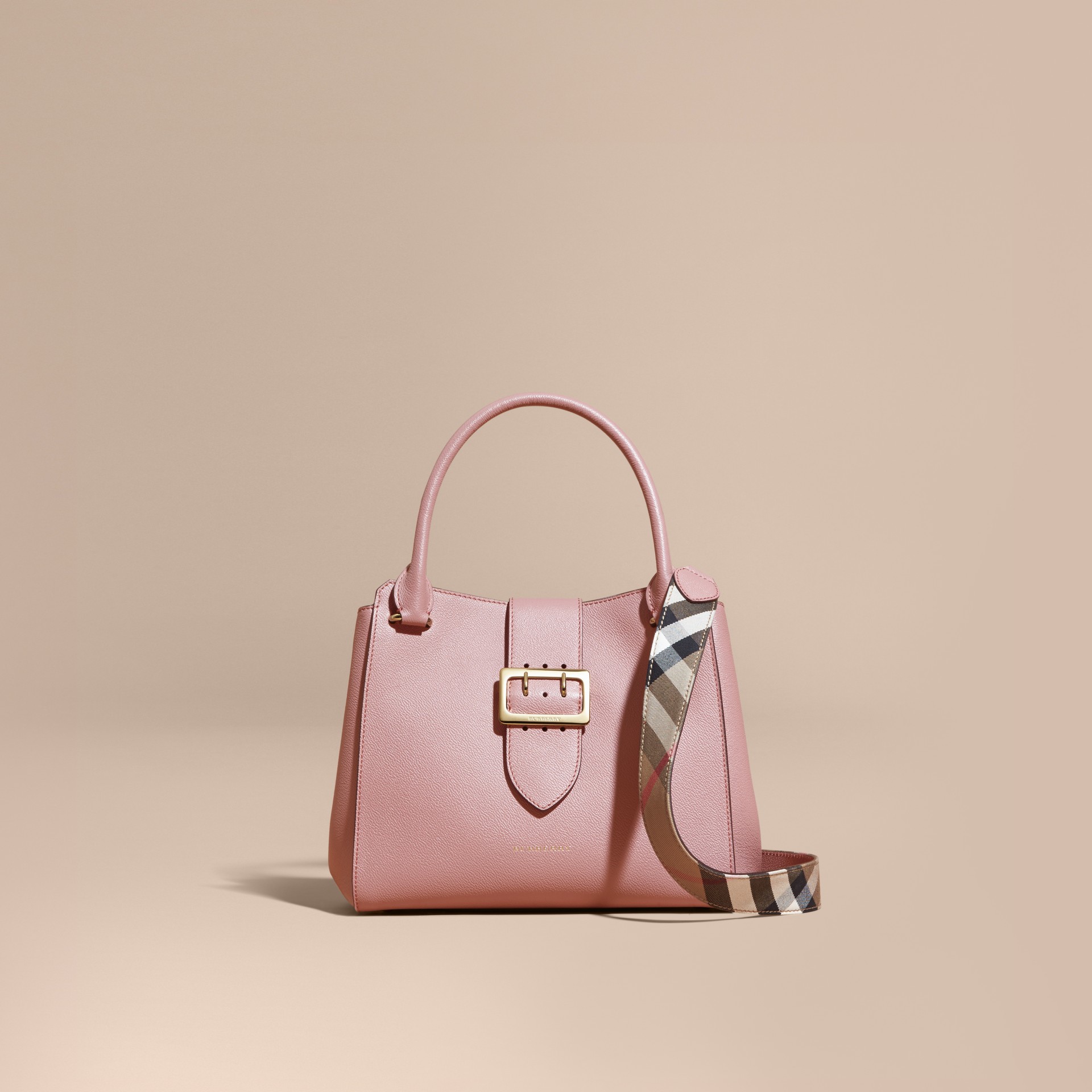 burberry medium buckle tote pink