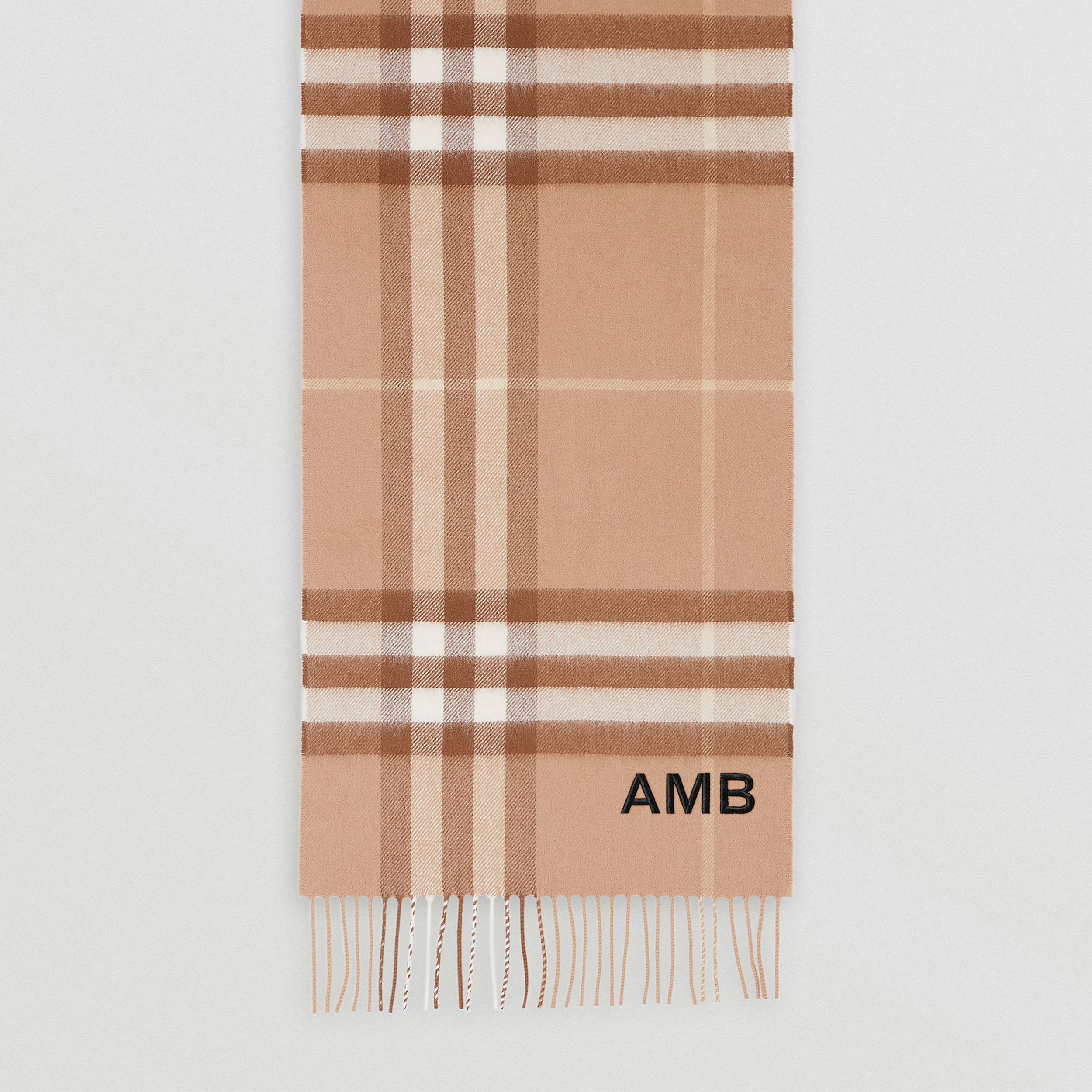 The Burberry Check Cashmere Scarf in Mid Camel | Burberry® Official - 4