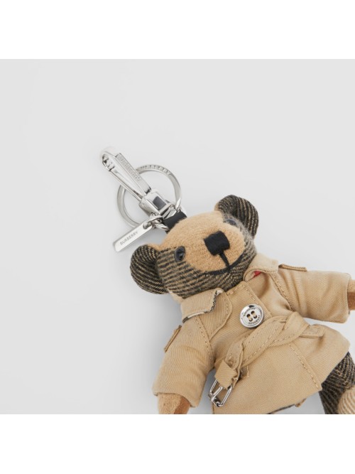 Shop Burberry Thomas Bear Charm In Trench Coat In Archive Beige