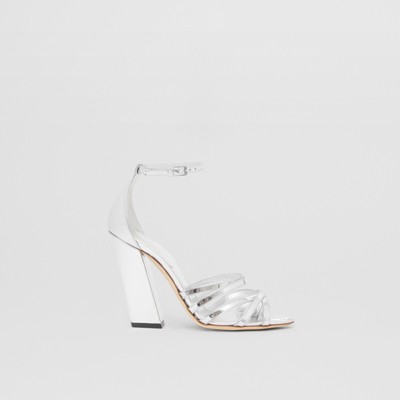 burberry sandals silver