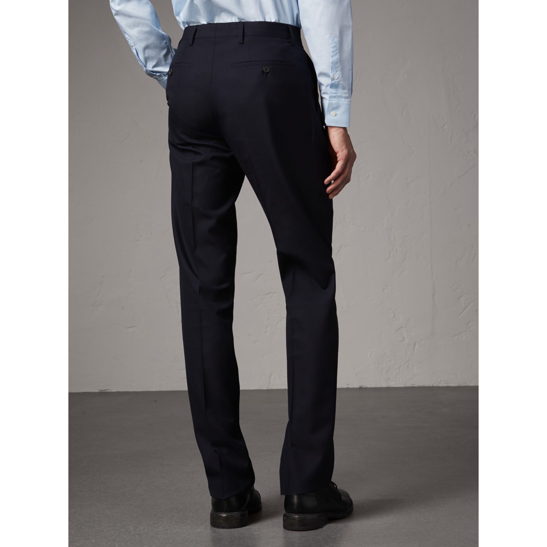 mens navy wool trousers