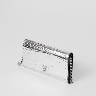 burberry wallet silver