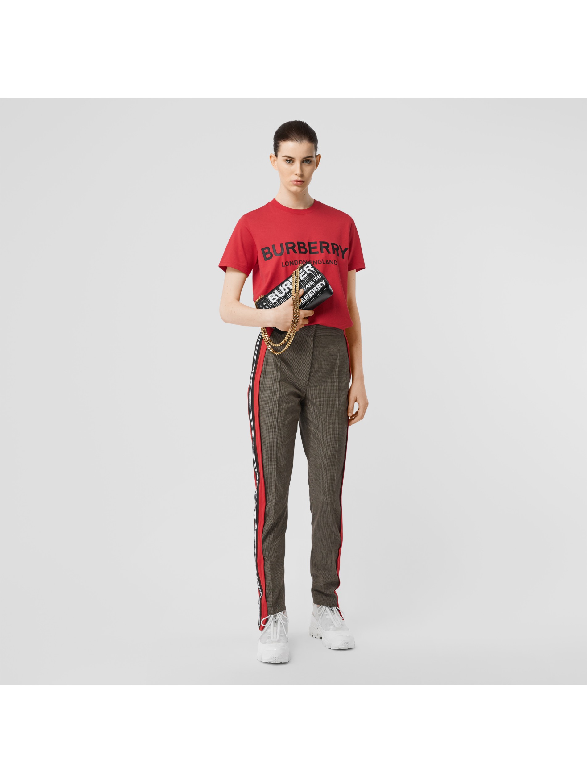 bright red logo print cotton t-shirt image01