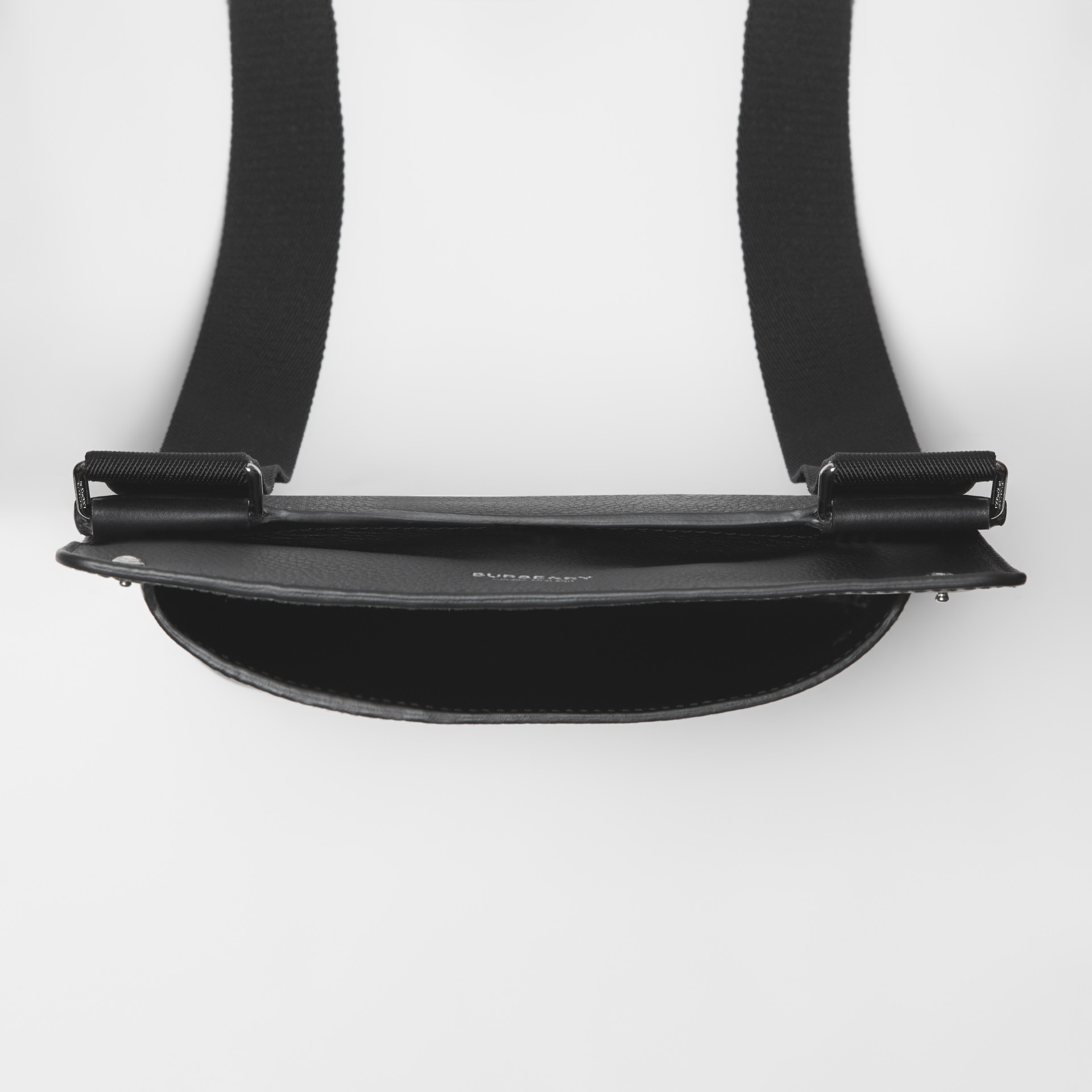 Grainy Leather Crossbody Bag in Black Men Burberry United States