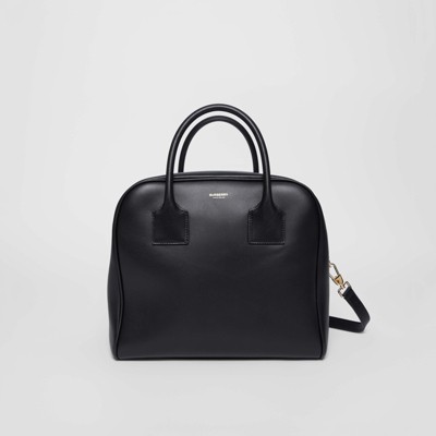 Medium Leather Cube Bag in Black 