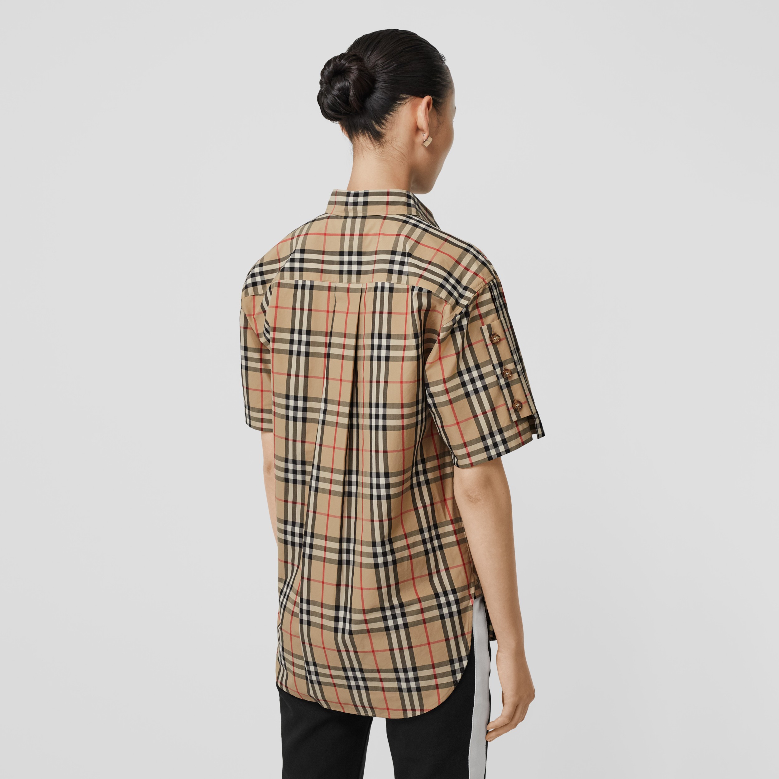 short sleeve check shirt ladies