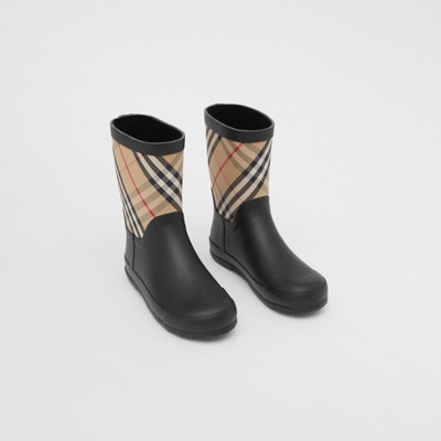 House Check Rubber Rain Boots in 