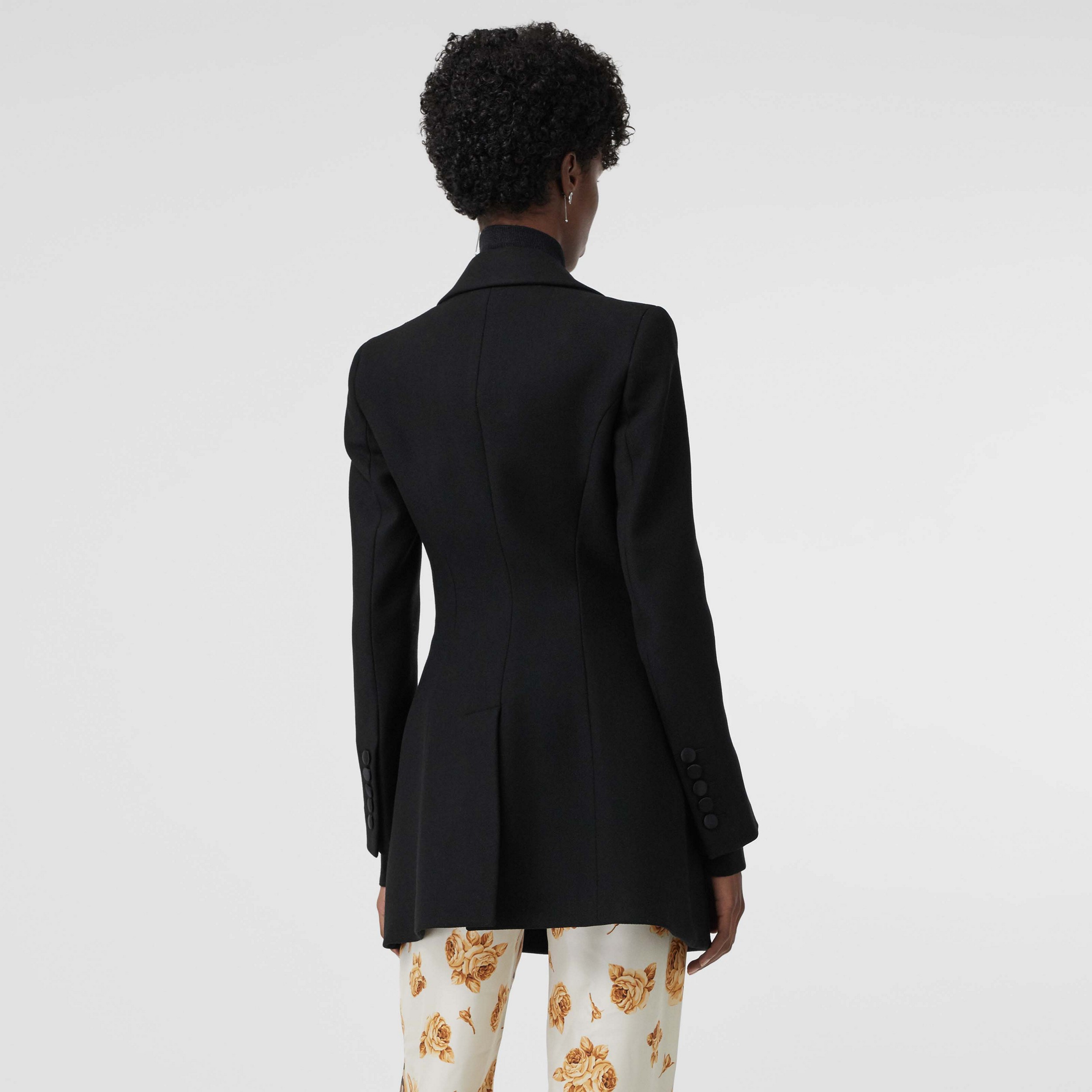 Herringbone Wool Cashmere Blend Tailored Jacket in Black - Women ...