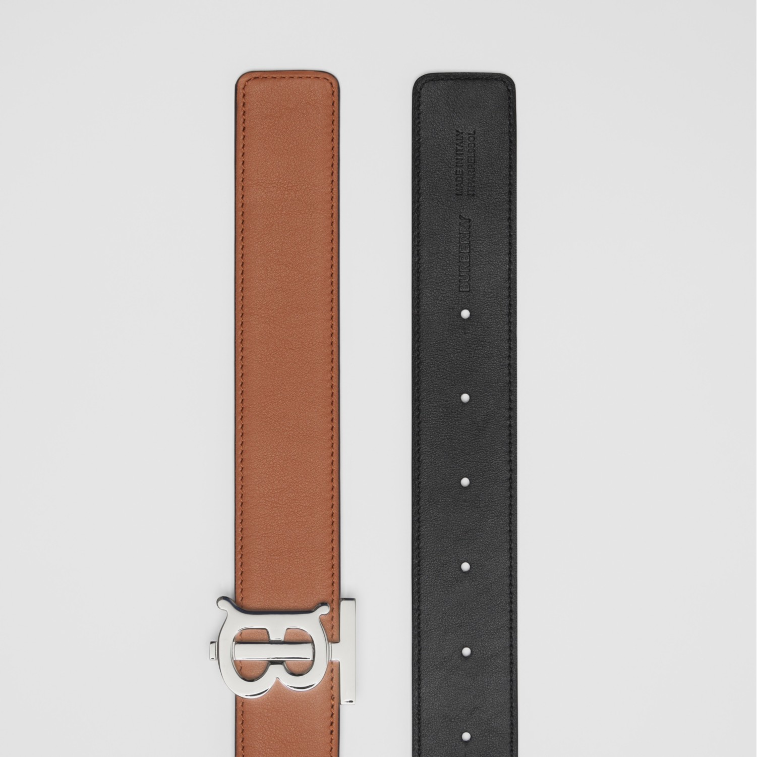 Reversible Monogram Motif Leather Belt in Malt Brown/black - Women