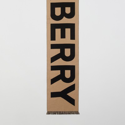 burberry logo wool scarf