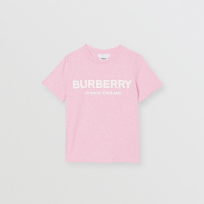 Print Cotton T-shirt in Pale Neon Pink 