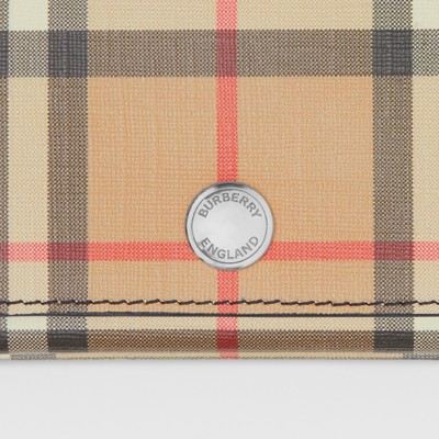 burberry vintage check wallet on chain black