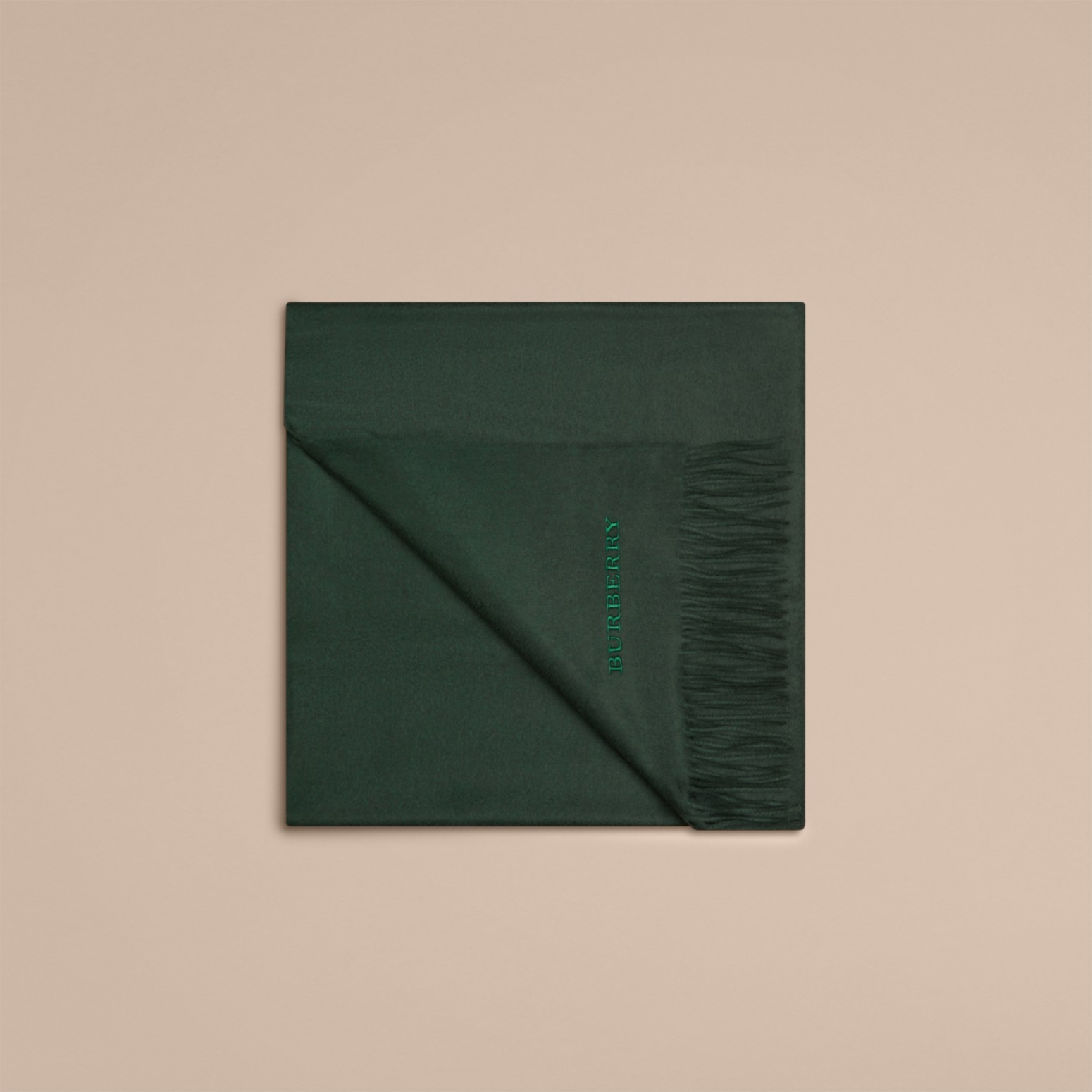 Cashmere Blanket Dark Forest Green Burberry