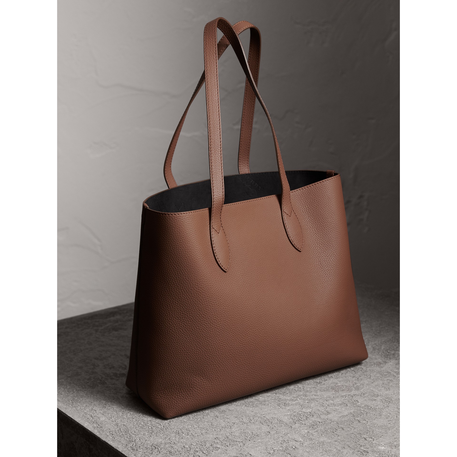 Embossed Leather Tote in Chestnut Brown | Burberry United States