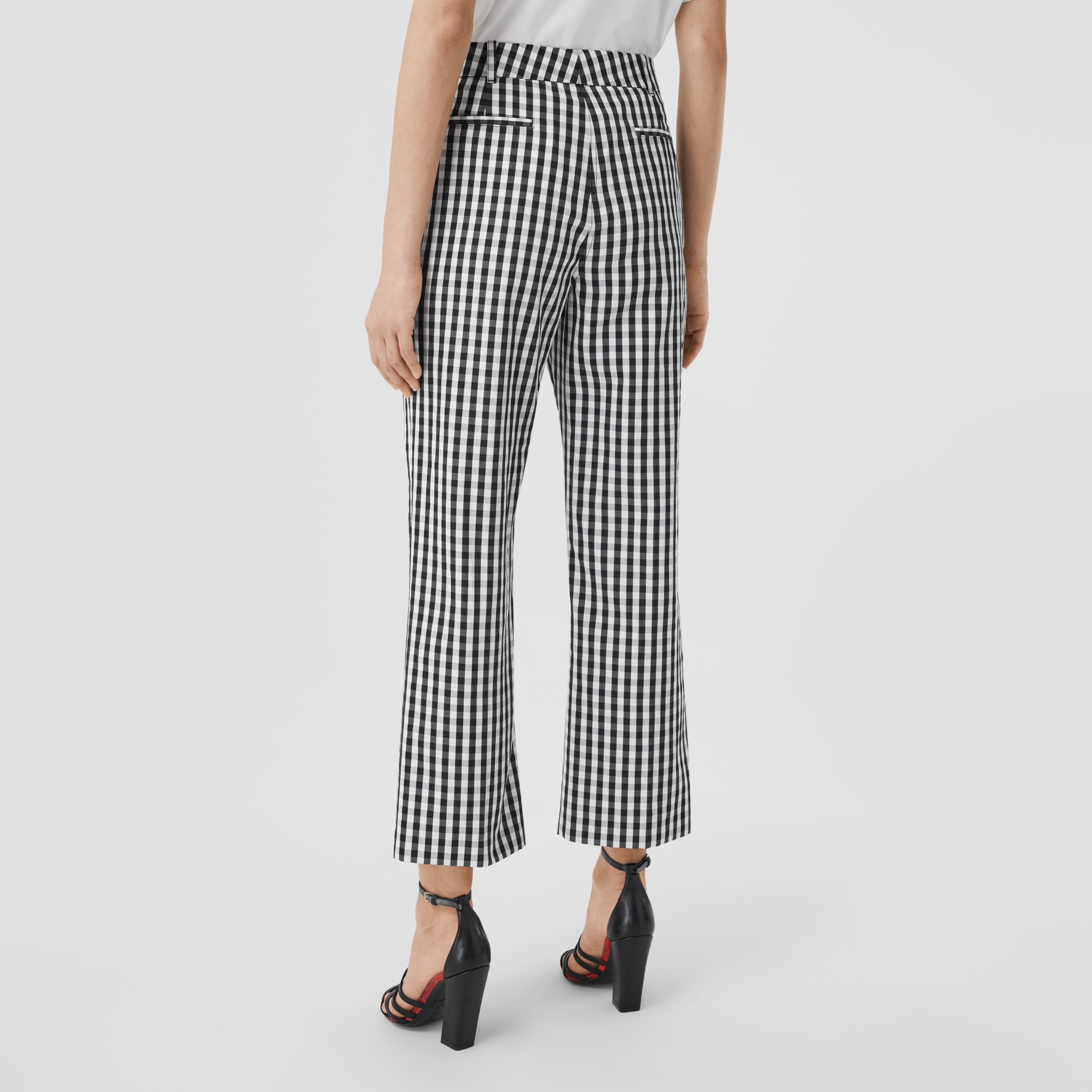 green gingham trousers