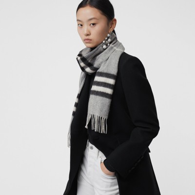 grey burberry cashmere scarf