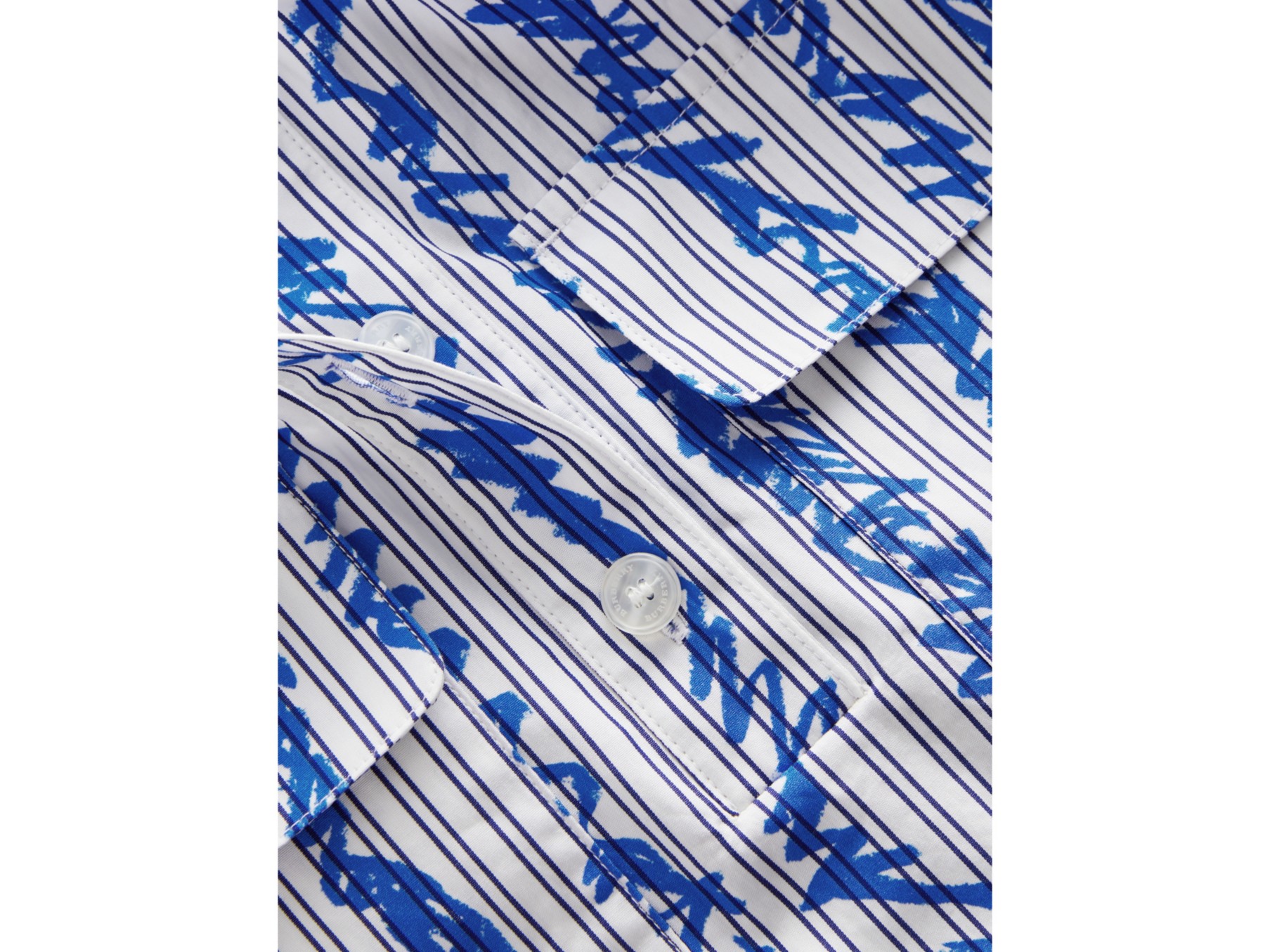 涂鸦条纹棉质衬衫 (亮蓝色) | burberry 博柏利