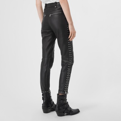 burberry leather trousers