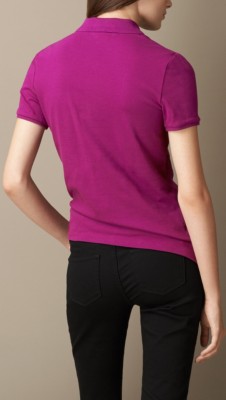 洋红色粉红 珠地网眼布棉质 polo 衫 - 图 2