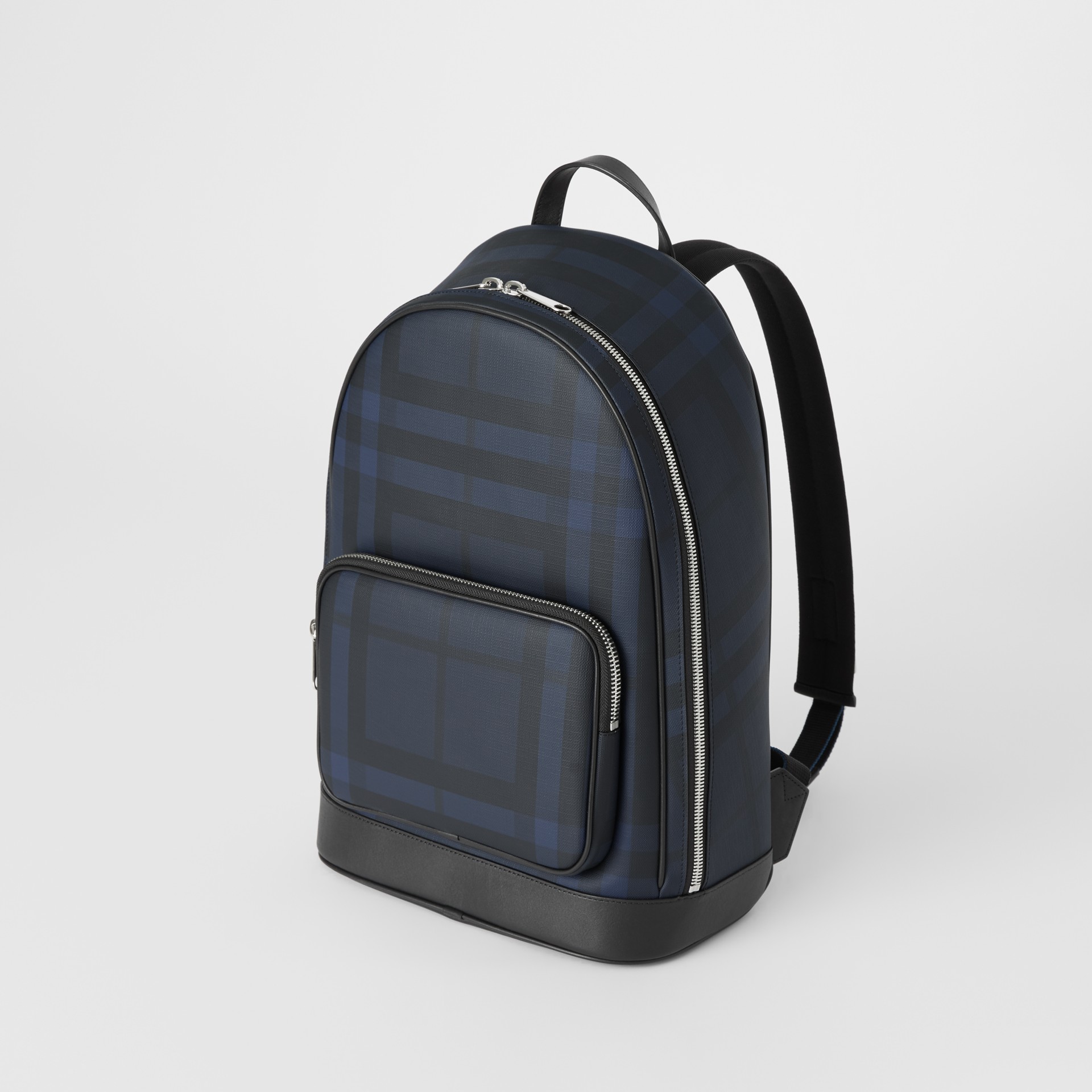 London Check and Leather Backpack in Navy/black Men Burberry United