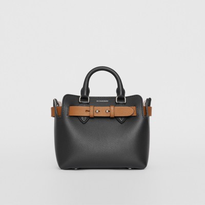 black leather burberry handbag