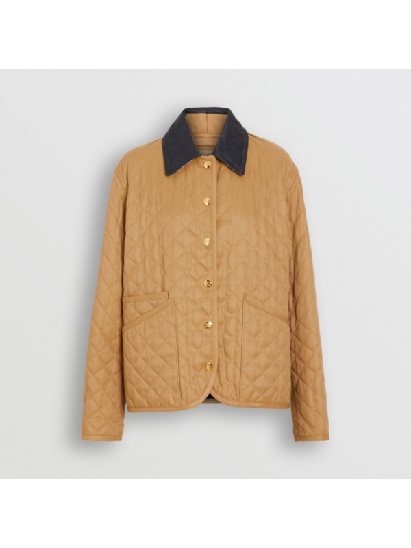Diamond Quilted Barn Jacket in Camel - Women | Burberry United States