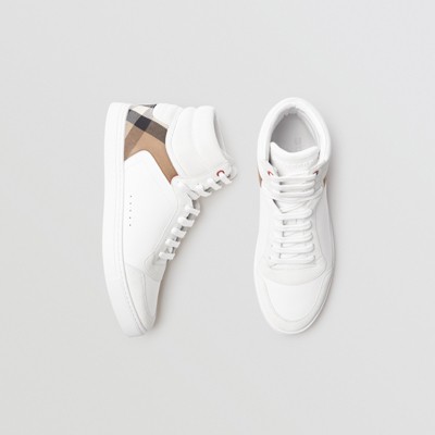 Check High-top Sneakers in Optic White 