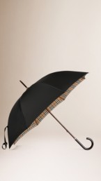 Check-Lined Walking Umbrella