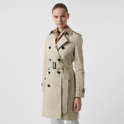 Fit Cotton Gabardine Trench Coat In Stone