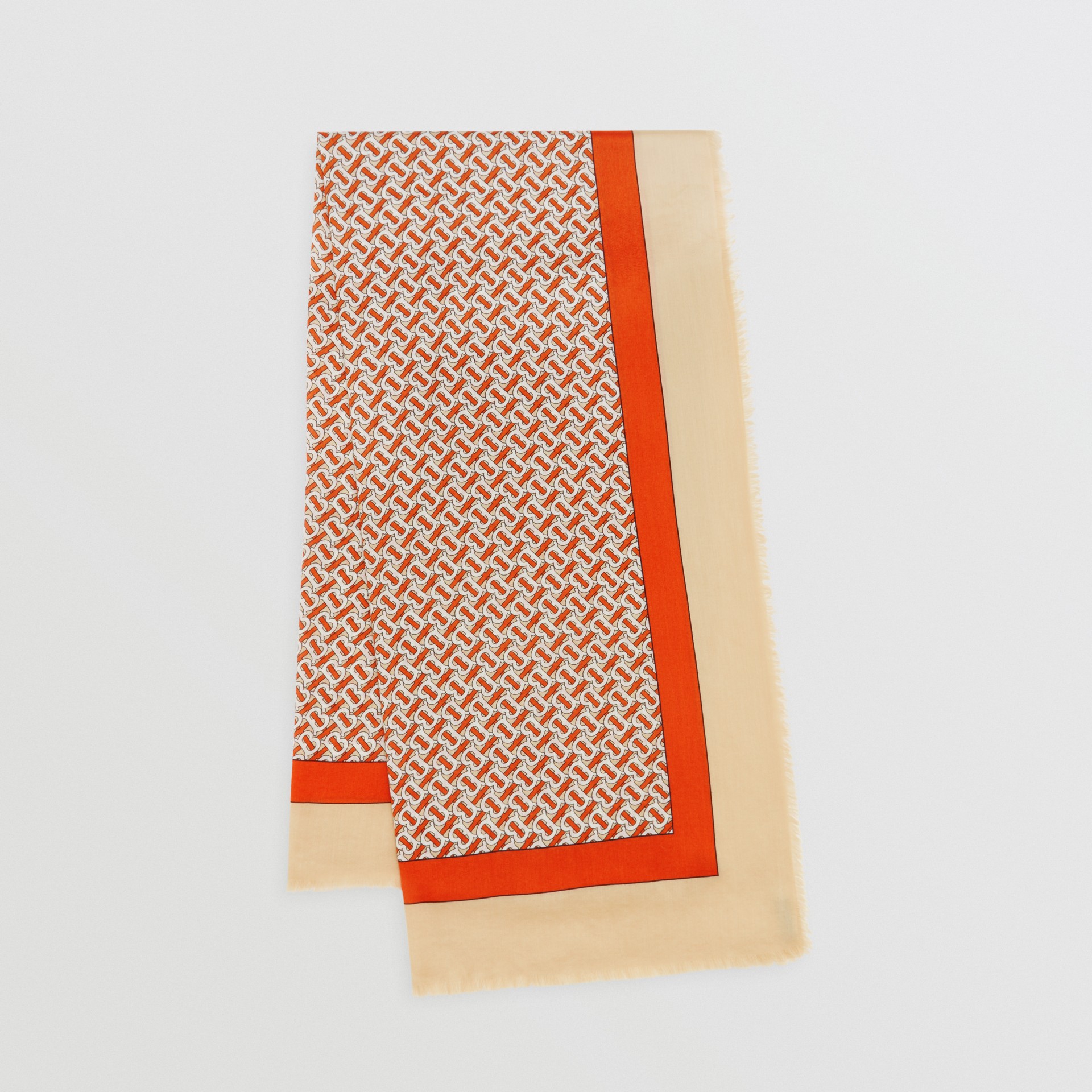 Monogram Print Lightweight Cashmere Scarf in Vermilion | Burberry United States