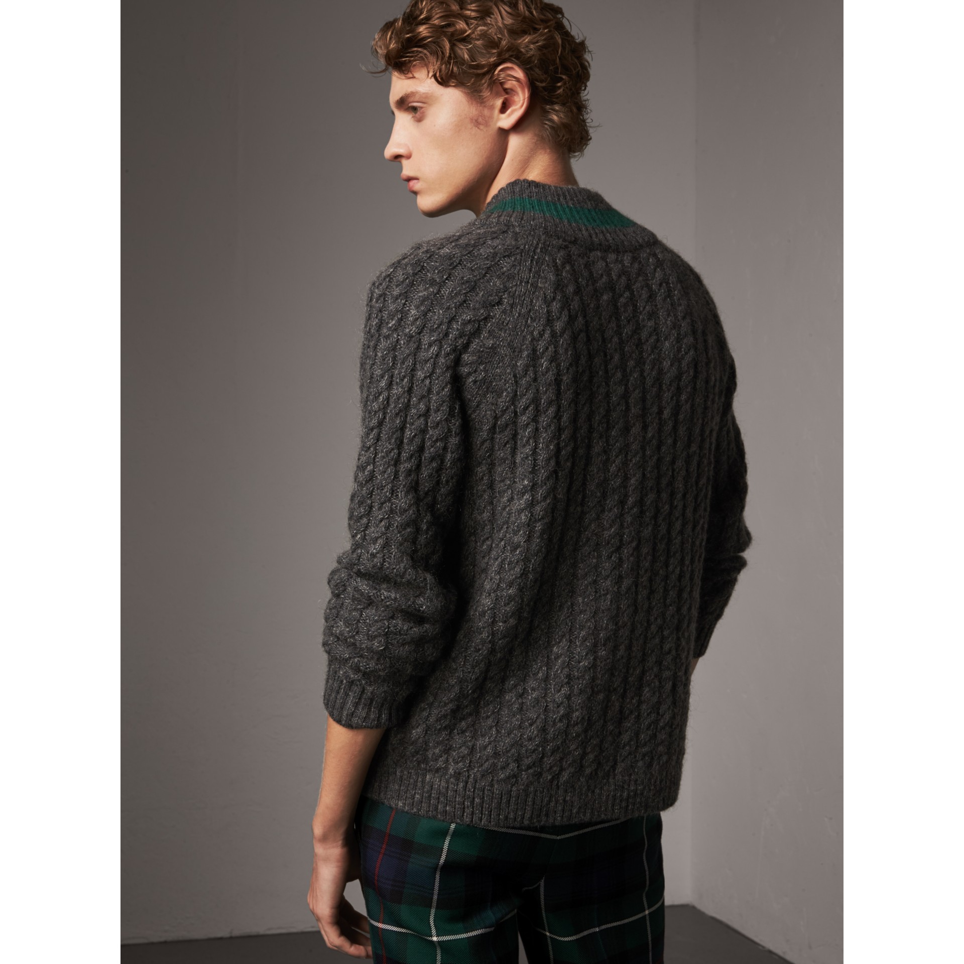 Cashmere Blend Cricket Sweater in Charcoal - Men | Burberry United States