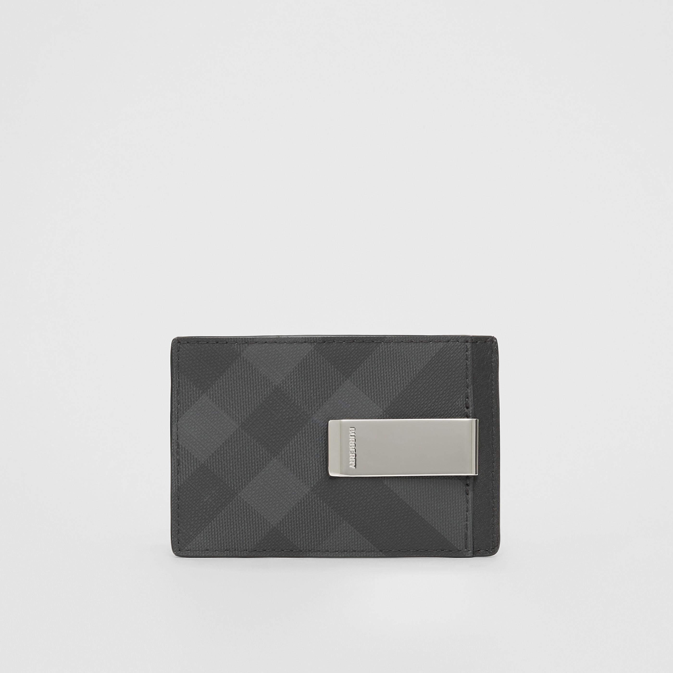 London Check and Leather Money Clip Card Dark - Men | Burberry® Official