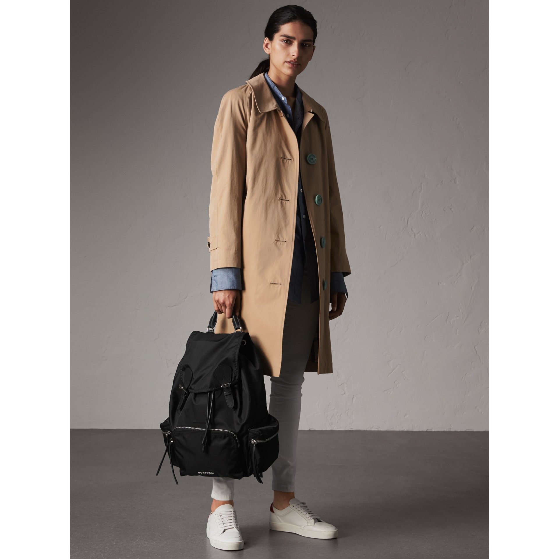 BURBERRY The Large Rucksack in Technical Nylon and Leather