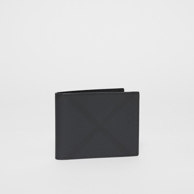 London Check and Leather Bifold Wallet 