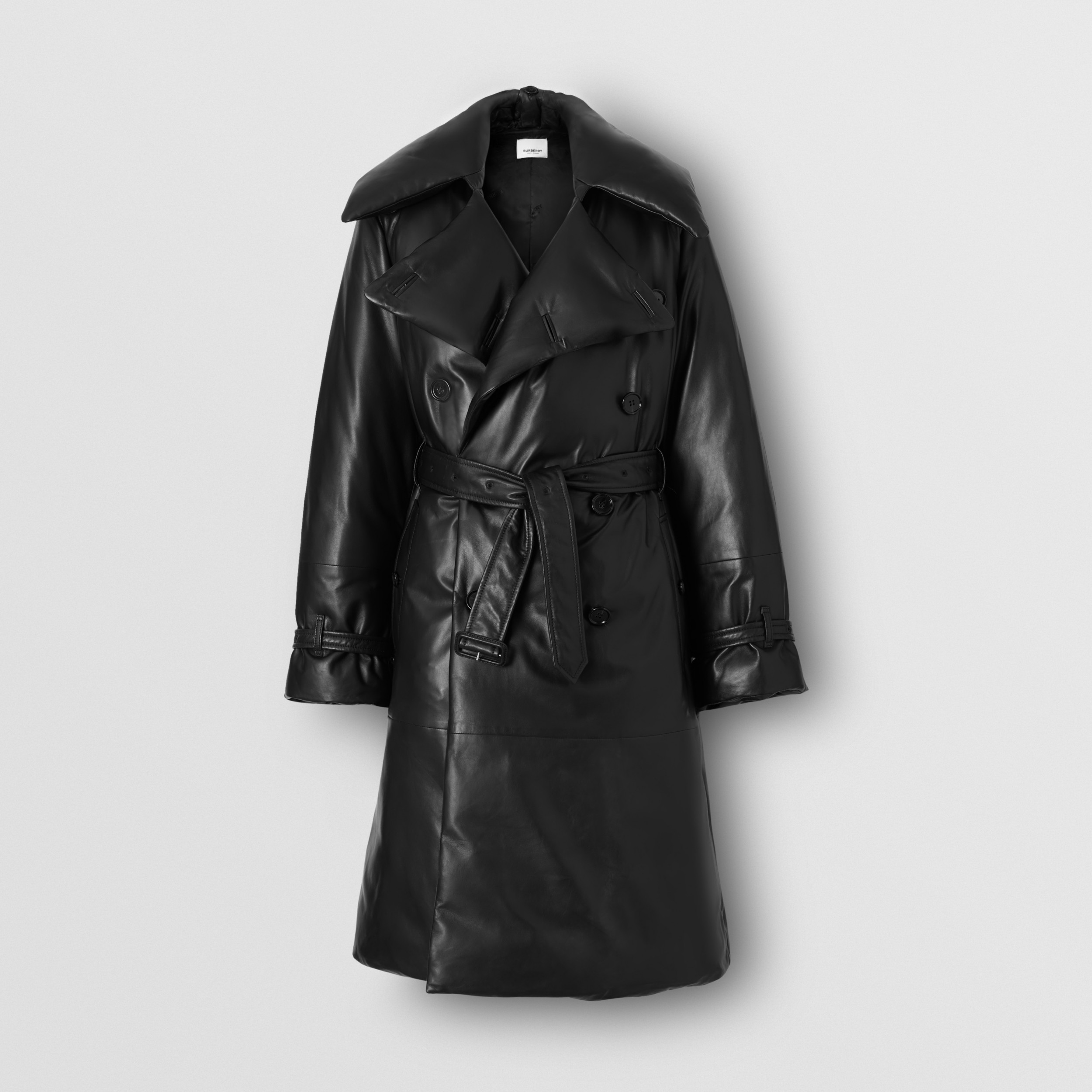 Lambskin Down-filled Oversized Trench Coat in Black - Women | Burberry