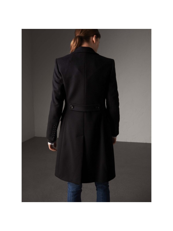 Wool Cashmere Tailored Coat in Black Women Burberry United Kingdom
