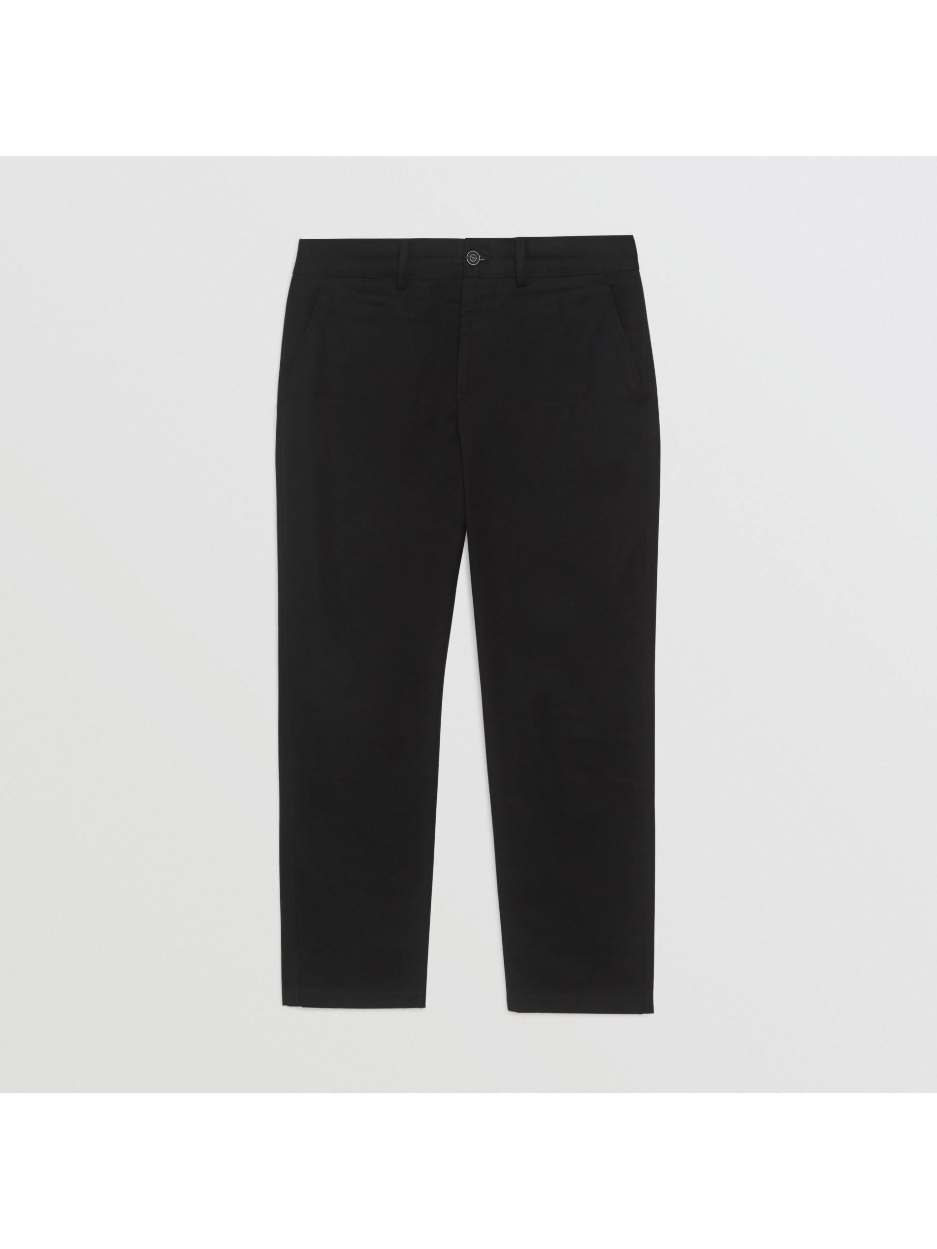 黑色 修身剪裁棉质混纺卡其裤 产品图片31