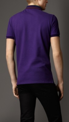 purple burberry polo shirt