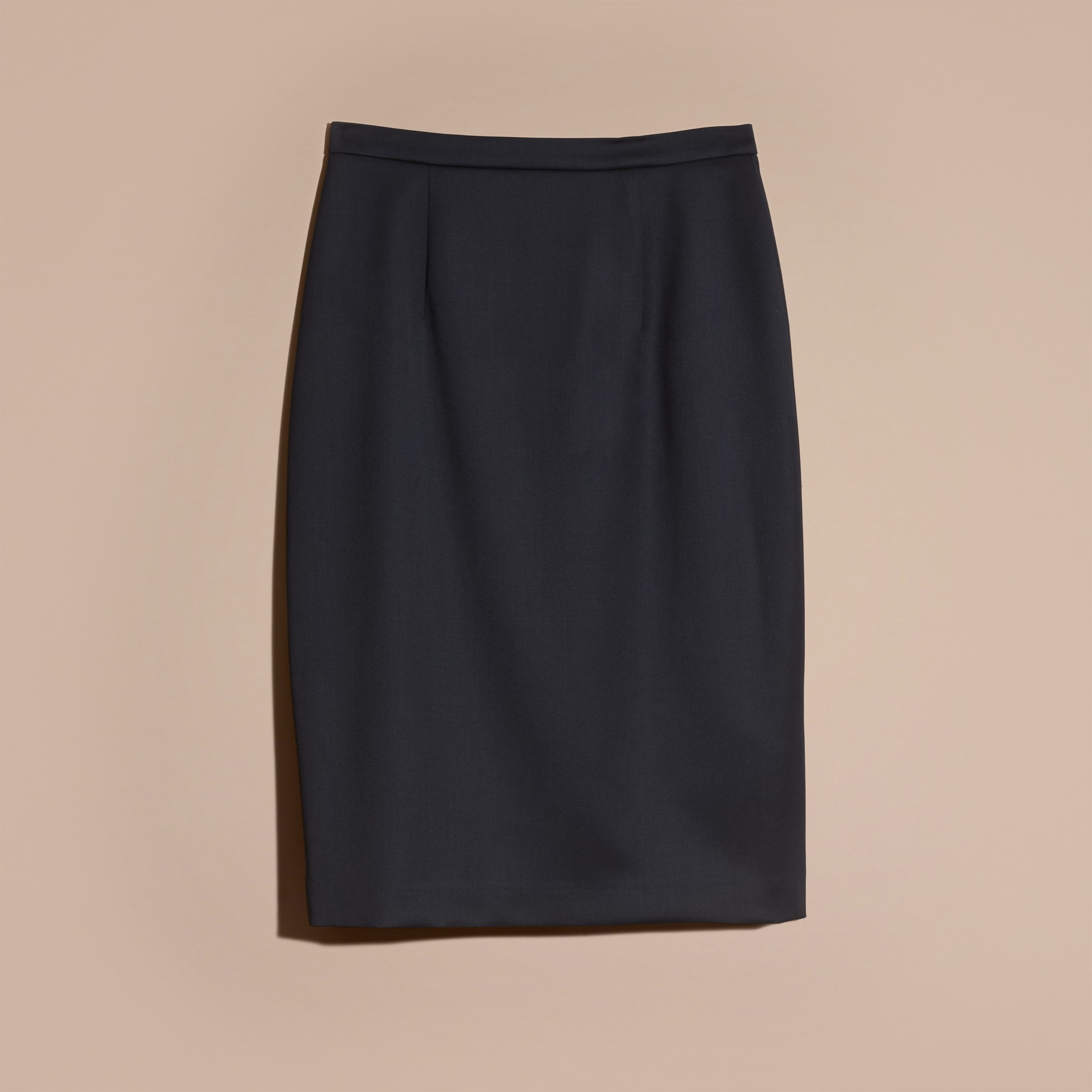 Stretch Virgin Wool Tailored Pencil Skirt in Ink - Women | Burberry ...