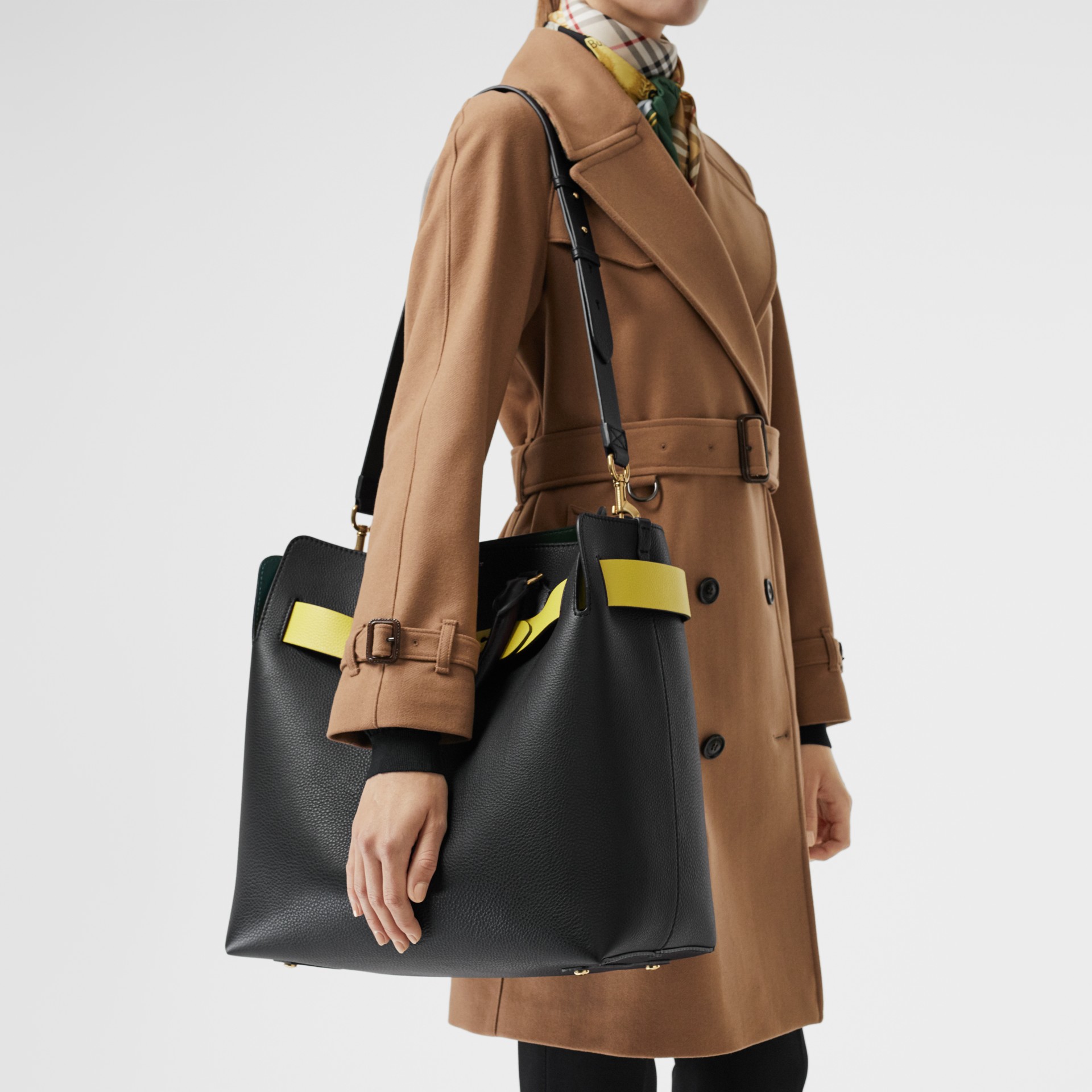 The Large Leather Belt Bag in Black/yellow | Burberry United States